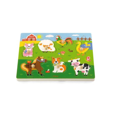 Wooden Farm Animals Puzzle With Sounds "VIGA TOYS"