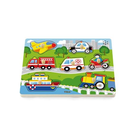 Wooden Vehicles Puzzle With Sounds "VIGA TOYS"